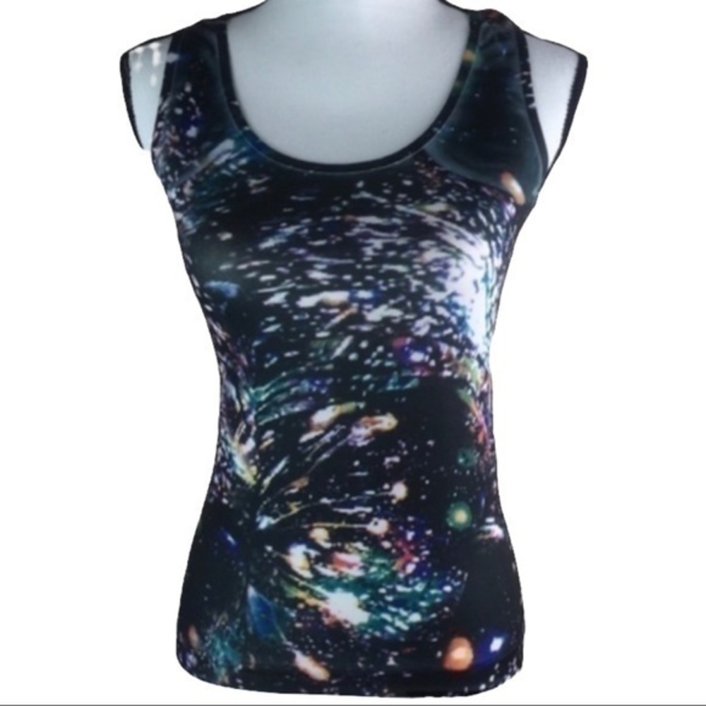 Connection‎ 18 Tank Top Seamless Stretch Racerback Sublimated Fireworks Print
